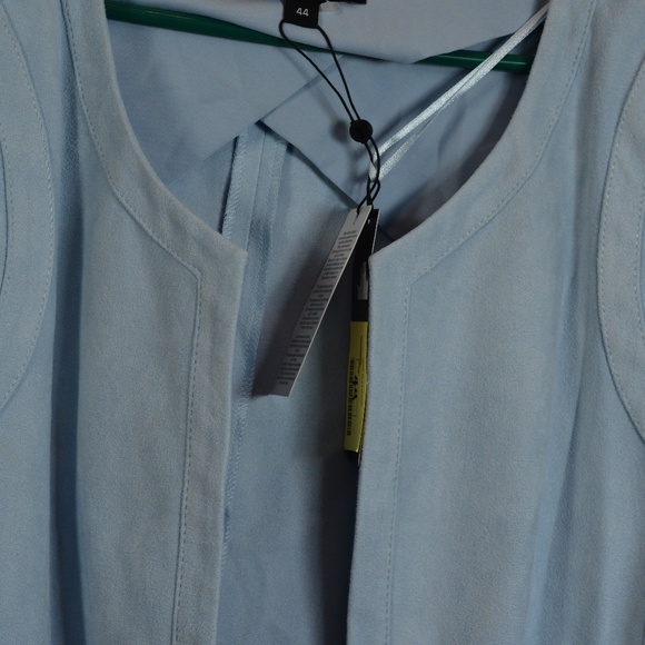 Soft Blue Faux Shammy-like Bolero Style Jacket Sz 14 Comma NWT - Picture 7 of 8